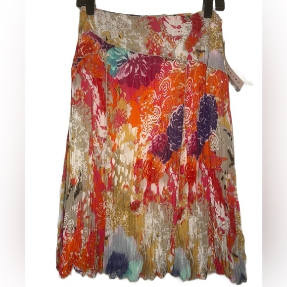 Tribal Women’s NWT Tropical Crinkled Skirt Guava Size 6 - Picture 1 of 8